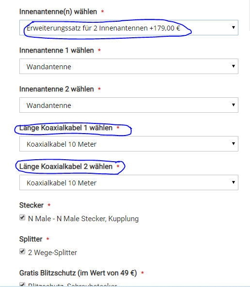 Koaxialkabel Repeater 2G 3G 4G